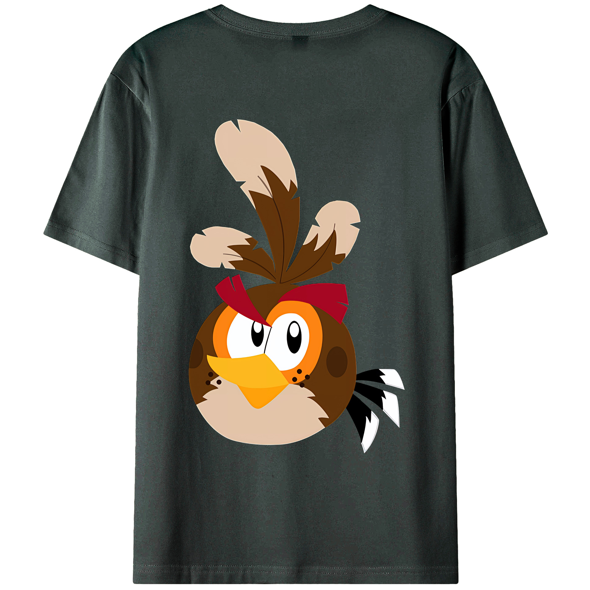 （画像用） Angry Birds アングリーバード 綿100％ メンズ半袖Tシャツ（バックプリント） 通気性